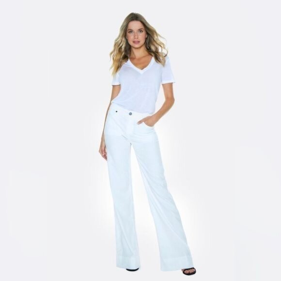 Parker Smith Palazzo Pant in Blanc - Picture 2 of 6